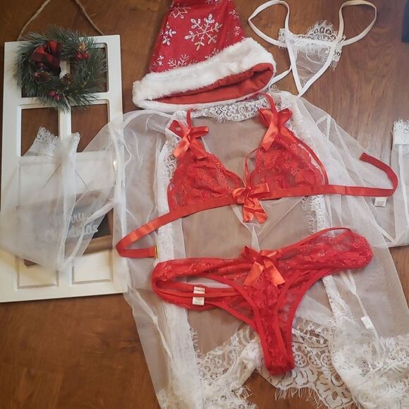 White Sheer Lace Robe and Panty Set - Picture 5 of 6